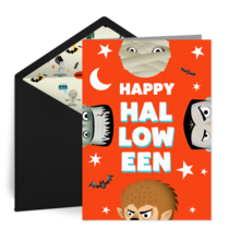 Little Monsters Halloween card image