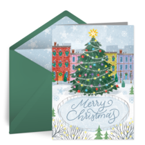 City Christmas Tree card image