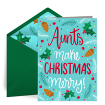 Aunt Christmas Merry card image