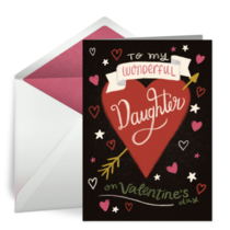Wonderful Daughter Valentine card image