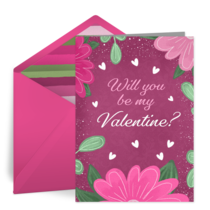 Be My Valentine Floral card image
