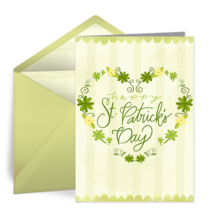 St. Patrick's Clover Heart card image