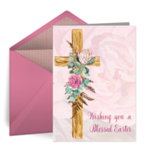 Blessed Easter Cross card image