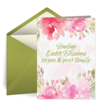Sending Easter Blessings Floral card image