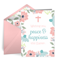 Pastel Easter Floral Cross card image