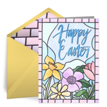 Stained Glass Easter Flower card image
