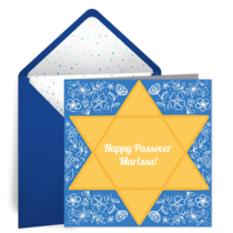 Floral Star Passover card image