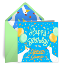 Silly Goose Birthday card image