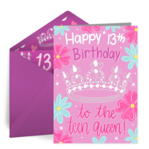 Teen Queen Birthday card image