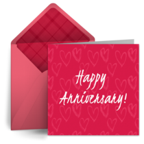 Anniversary Pink Hearts card image