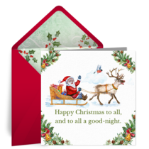 Christmas Santa's Sleigh card image