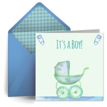 Baby Carriage (Boy) card image