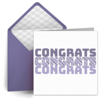 Congratulations Purple Stripe card image