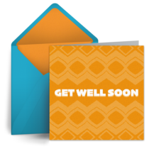 Get Well Retro Orange card image