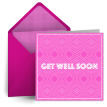 Get Well Retro Pink card image