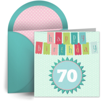 70th Birthday Banner card image