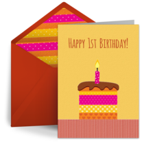 Milestone First Birthday card image