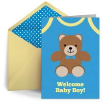 Baby Boy Bear card image
