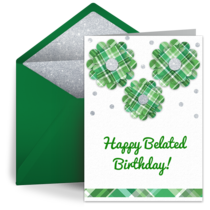 Belated Green Flowers card image