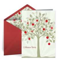 Rosh Hashanah Apple Tree card image