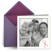 Pink Ribbon Photo Square card image