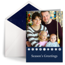 Navy Blue Snowflakes card image