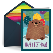 Groundhog Birthday card image