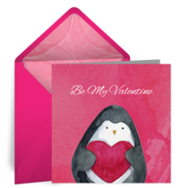 Penguin Valentine card image