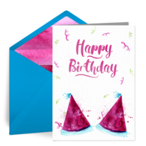 Party Hats Birthday card image