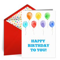 Colorful Birthday Balloons card image
