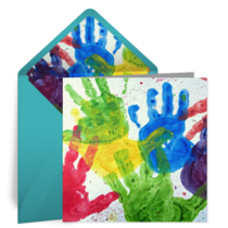 Paint Handprints card image