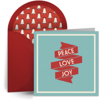 Retro Peace Love Joy card image