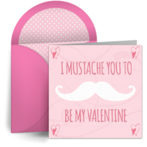 Mustache Valentine card image