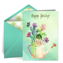 Spring Watering Can card image