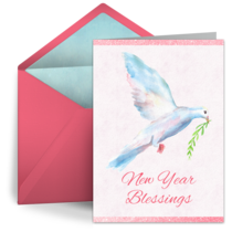 New Year Dove card image