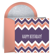  Purple Birthday Chevrons card image
