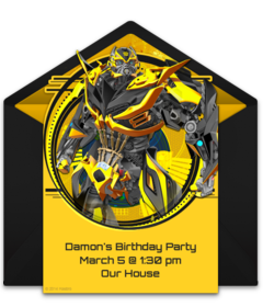 Free Transformers Invitations Punchbowl
