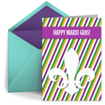 Mardi Gras Stripes card image