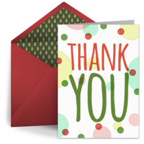 Holiday Thank You Festive Dots card image