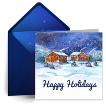 Starry Peaceful Village card image