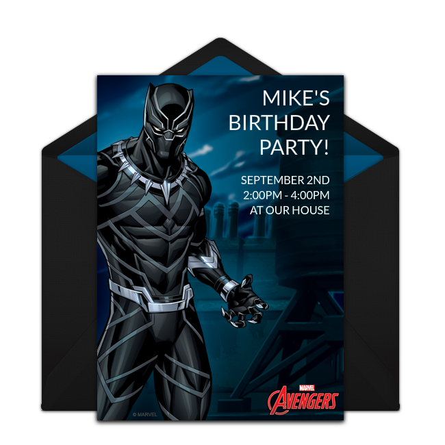 Free Avengers Black Panther Online Invitation Punchbowl Com