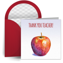 Teacher's Apple Thank You card image