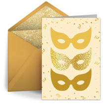 Gold Purim Masks card image