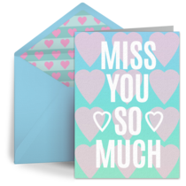 Miss You Hearts card image