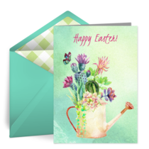 Easter Watering Can card image
