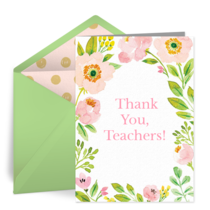 Spring Teacher Thank You card image