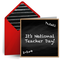 Chalkboard Teacher Day card image