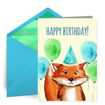 Happy Birthday Fox card image