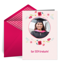 Floral Grad Announcement card image