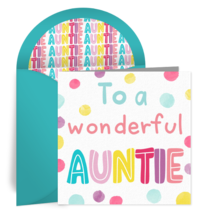 Auntie Birthday card image